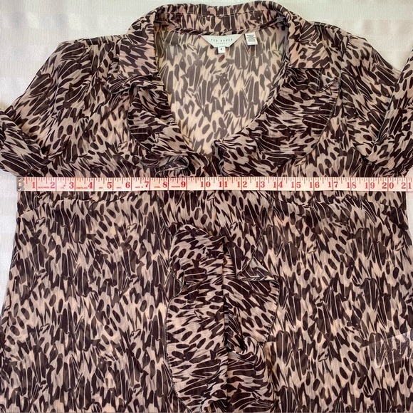 Ted Baker Bertei Ruffle Blouse with Metal Ball Trim Size 4 - Picture 6 of 14